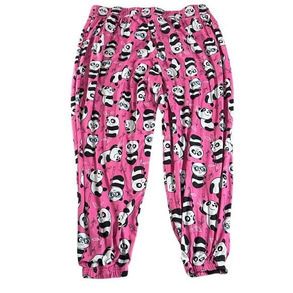 Briefly Stated Pajama Jogger‎ Pants Womens Size 3X Pink Panda Bear Pajamas - Picture 5 of 5